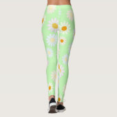 Niedliche Aquarellfarben Daisy Pattern Grün Leggings (Rückseite)