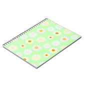 Niedliche Aquarellfarben Daisy Pattern Grün Notizblock (Linke Seite)