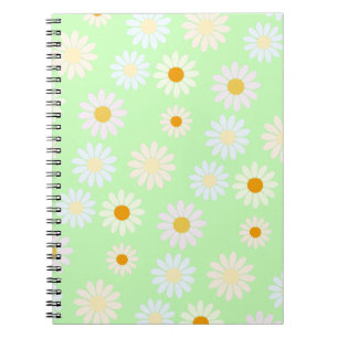 Niedliche Aquarellfarben Daisy Pattern Grün Notizblock