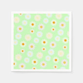 Niedliche Aquarellfarben Daisy Pattern Grün Serviette (Vorderseite)
