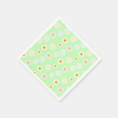 Niedliche Aquarellfarben Daisy Pattern Grün Serviette (Ecke)