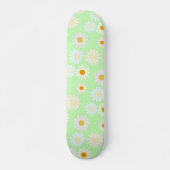 Niedliche Aquarellfarben Daisy Pattern Grün Skateboard (Vorne)