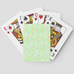 Niedliche Aquarellfarben Daisy Pattern Grün Spielkarten