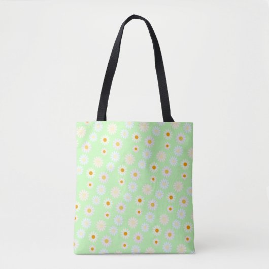 Niedliche Aquarellfarben Daisy Pattern Grün Tasche (Vorderseite)