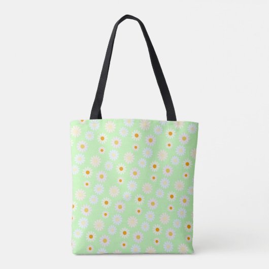 Niedliche Aquarellfarben Daisy Pattern Grün Tasche (Rückseite)