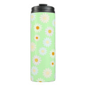 Niedliche Aquarellfarben Daisy Pattern Grün Thermosbecher (Vorderseite)