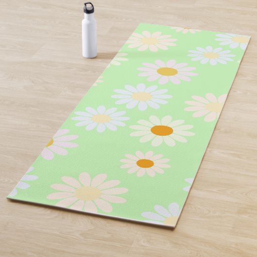 Niedliche Aquarellfarben Daisy Pattern Grün Yogamatte (Beispiel)