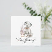 Niedliche Aquarellfarben-Dalmatiner stark kalligra Einladung (Stehend Vorderseite)