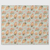 Niedliche Aquarellfarben Gingerbrett Haus Weihnach Geschenkpapier (Flach)