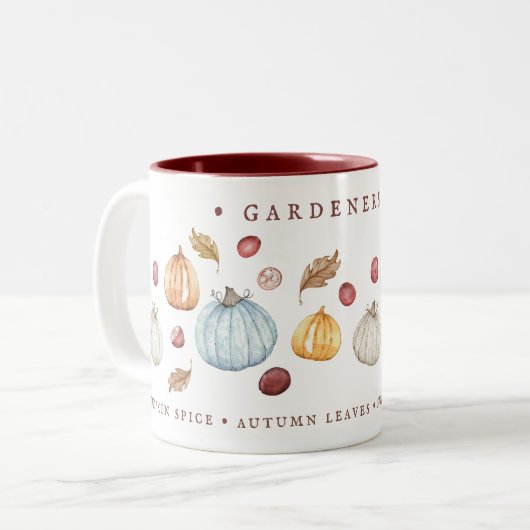 Niedliche Aquarellfarben Herbst kundenspezifische  Zweifarbige Tasse (Vorderseite Links)