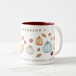 Niedliche Aquarellfarben Herbst kundenspezifische  Zweifarbige Tasse