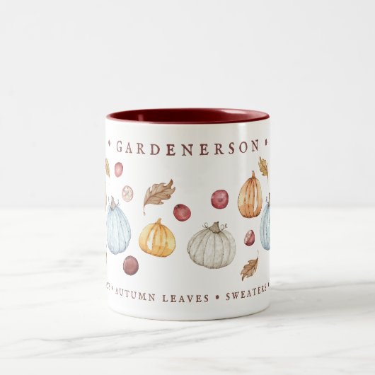Niedliche Aquarellfarben Herbst kundenspezifische Zweifarbige Tasse (Mittel)