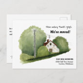 Niedliche Aquarellfarben-Hütte Wir haben die Ankün Postkarte (Vorne/Hinten)