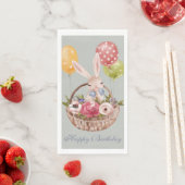 Niedliche Aquarellfarben Kaninchen-Blume | Geburts Serviette (Beispiel)