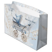 Niedliche Aquarellfarben, klassische Babytrappe Bl Große Geschenktüte (Rückseite Schrägansicht)