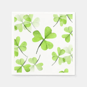 Niedliche Aquarellfarben Kleeblätter Muster St Pat Serviette