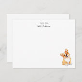 Niedliche Aquarellfarben Korgi Dog Flat Danke Kart (Vorne/Hinten)