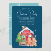 Niedliche Aquarellfarben Lebkuchen Menschen auf bl Einladung (Vorne/Hinten)