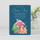 Niedliche Aquarellfarben Lebkuchen Menschen auf bl Einladung (Stehend Vorderseite)