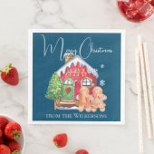 Niedliche Aquarellfarben Lebkuchen Menschen auf bl Serviette (Beispiel)