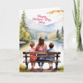 Niedliche Aquarellfarben Mama & Kinder | Muttertag Karte (Vorderseite)