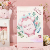 Niedliche Aquarellfarben Rosa Baby Muselmanin Aqiq Einladung