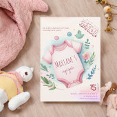 Niedliche Aquarellfarben Rosa Baby Muselmanin Aqiq Einladung