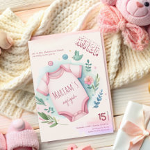 Niedliche Aquarellfarben Rosa Baby Muselmanin Aqiq