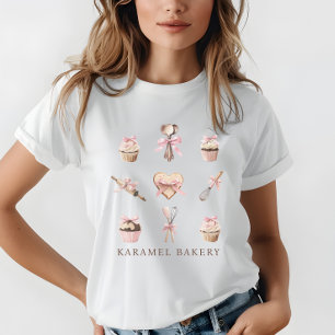Niedliche Aquarellfarben, rosa Utensien und Backwa Tri-Blend Shirt