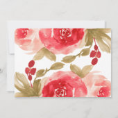 Niedliche Aquarellfarben Rose Custom Foto Valentin Einladung (Rückseite)