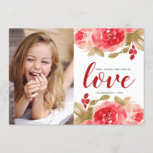 Niedliche Aquarellfarben Rose Custom Foto Valentin