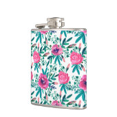 Niedliche Aquarellfarben Rote Blume Flachmann (Links)