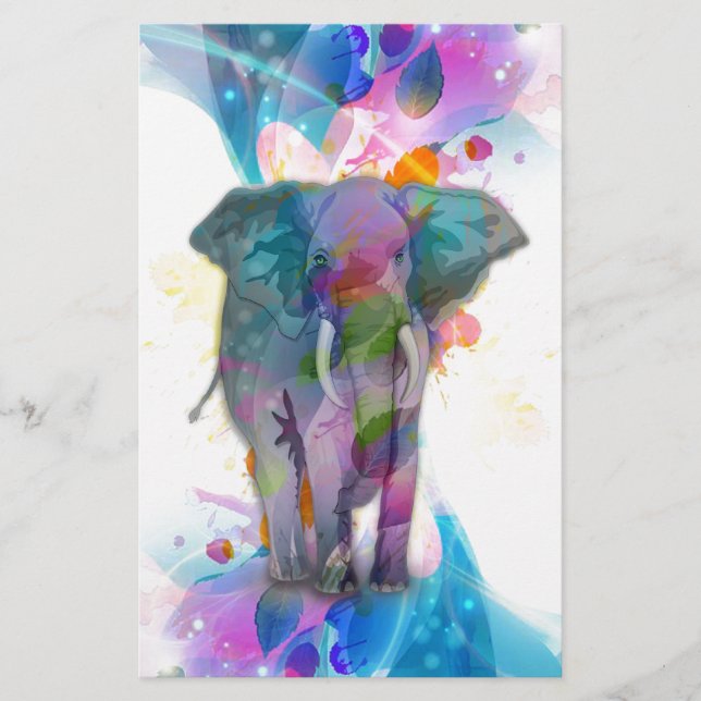 niedliche Aquarellfarben Spritzer Elefant (Vorderseite)