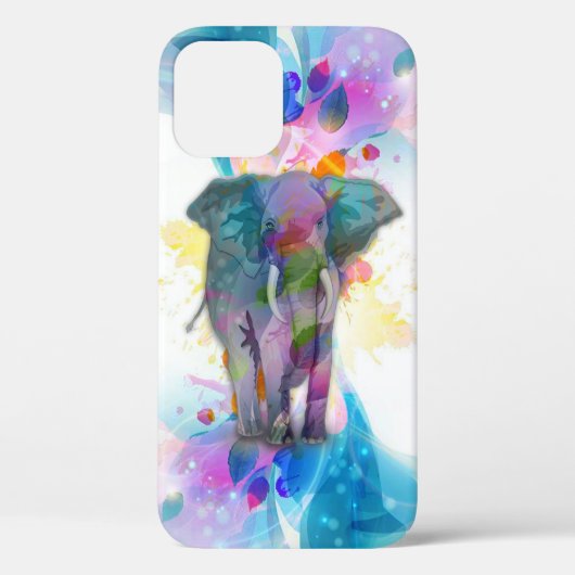 niedliche Aquarellfarben Spritzer Elefant Case-Mate iPhone Hülle (Rückseite)