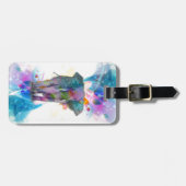 niedliche Aquarellfarben Spritzer Elefant Gepäckanhänger (Vorderseite horizontal)