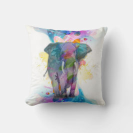 niedliche Aquarellfarben Spritzer Elefant Kissen