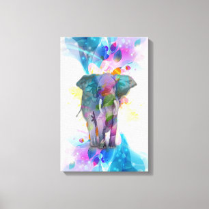 niedliche Aquarellfarben Spritzer Elefant Leinwanddruck
