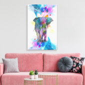 niedliche Aquarellfarben Spritzer Elefant Leinwanddruck (Insitu (Wohnzimmer))