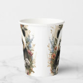 Niedliche Aquarellfarben-Wildblume Panda Bear Gebu Pappbecher (Rechts)