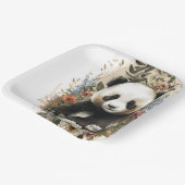 Niedliche Aquarellfarben-Wildblume Panda Bear Gebu Pappteller (Gewinkelt)