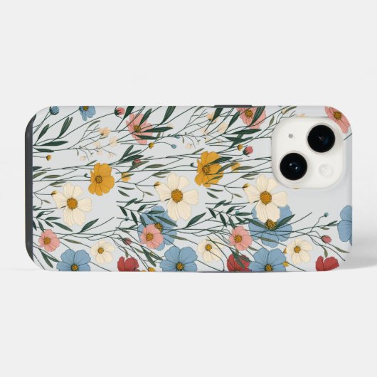 Niedliche Aquarellfarben Wildblume rustikale bohob iPhone Hülle (Rückseite (Horizontal))