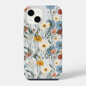 Niedliche Aquarellfarben Wildblume rustikale bohob iPhone Hülle (Rückseite)