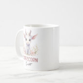Niedliche Aquarellfärbung Kapricorn Zodiac Name Kaffeetasse (Vorderseite Links)