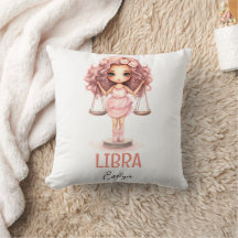 Niedliche Aquarellfärbung Libra Zodiac Name