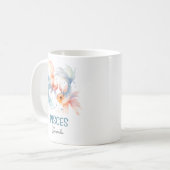 Niedliche Aquarellfärbung Pisces Zodiac Name Kaffeetasse (Vorderseite Links)