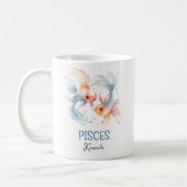 Niedliche Aquarellfärbung Pisces Zodiac Name Kaffeetasse (Links)