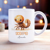 Niedliche Aquarellfärbung Scorpio Zodiac Name Kaffeetasse