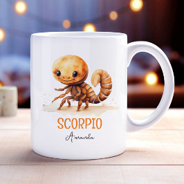 Niedliche Aquarellfärbung Scorpio Zodiac Name Kaffeetasse
