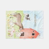 Niedliche Aquarellfarm Animal Baby Blankon Fleecedecke (Vorderseite (Horizontal))
