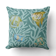 Niedliche Aquarellfische am Korallenriff